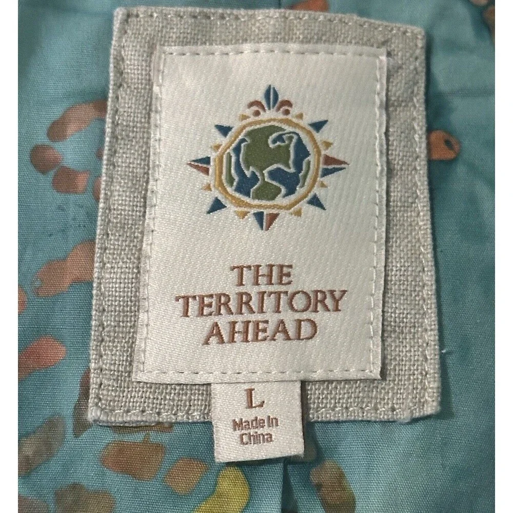 The Territory Ahead Take‎ It Easy Linen Vest Tan /Beige Size Large EUC